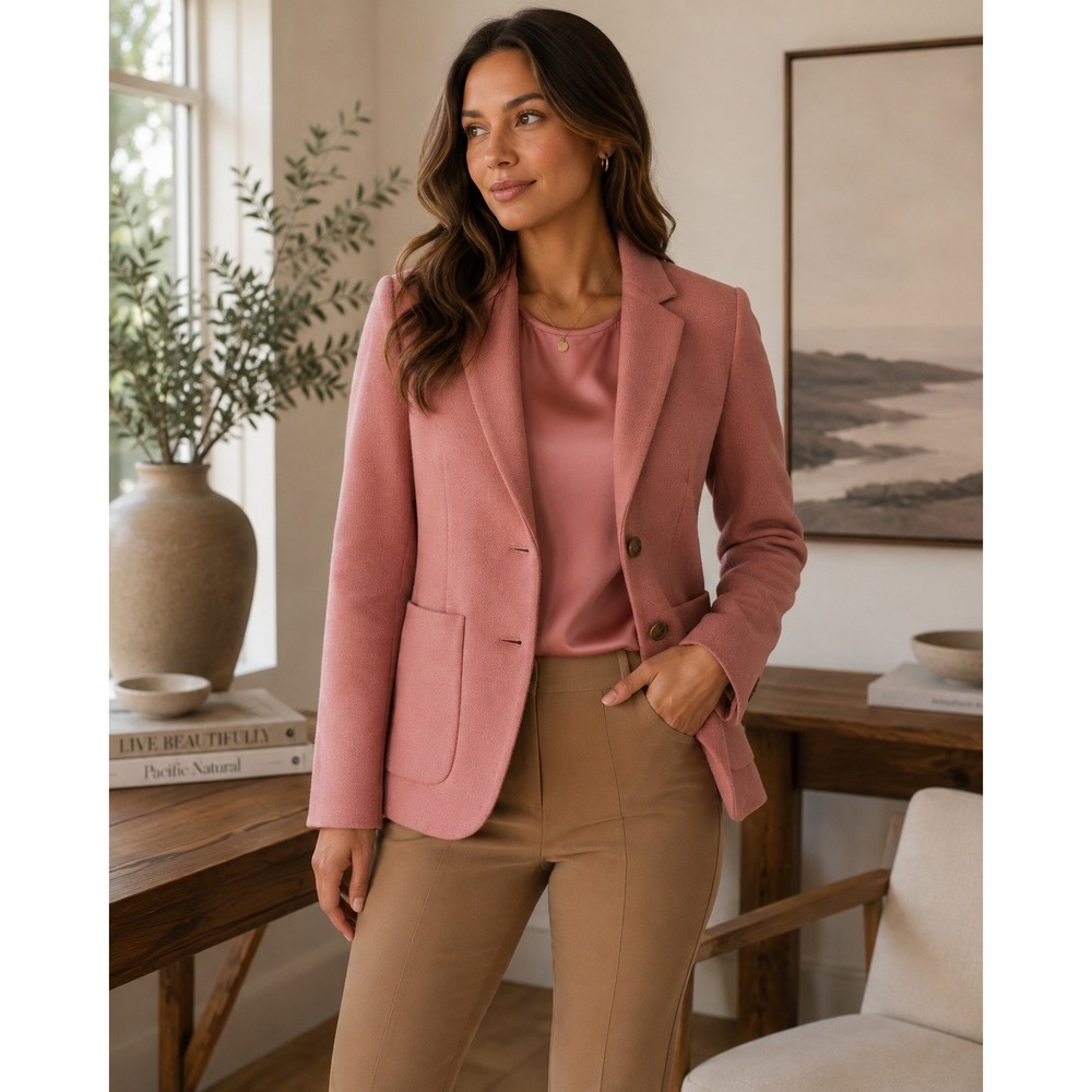Max Mara Blazer Women Size 12 Pink Quiet Luxury Old Money Professional